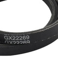 Heavy Duty Drive V Belt For 21 Inch Walk-Behind Mowers JS20 JS30 JS40 Replacement Compatible Belt GX22269 For Strong Power Transmission And Smooth Yard Work black belt close-up