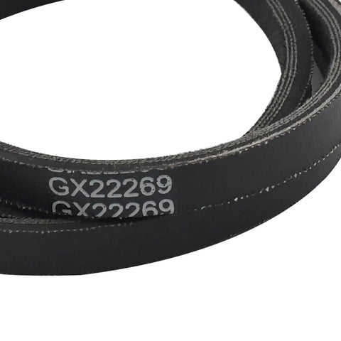 Heavy Duty Drive V Belt For 21 Inch Walk-Behind Mowers JS20 JS30 JS40 Replacement Compatible Belt GX22269 For Strong Power Transmission And Smooth Yard Work black belt close-up