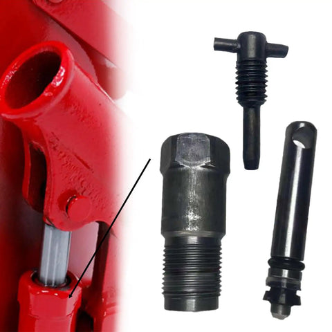 Heavy Duty Hydraulic Oil Pump Swap Kit Compatible With Vertical Jacks Under 20T components showing metal seals and fittings for jacks.