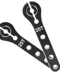 2 Pack 25T Servo Horns, 56mm Metal Extension Arm With 25 Teeth For RC Planes, Helis, And Cars, Black, CNC Machined Aluminum