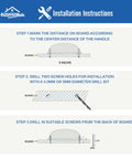 Installation instructions for Six Pack Drawer Cup Pulls For Cabinets And Dressers In Oil Rubbed Bronze 3 Inch Hole Centers