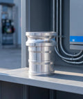 Heavy Duty Six Inch Female Cam Lock Coupling Machined From Rugged Aluminum Alloy With Quick Release Design shown standing on a surface.