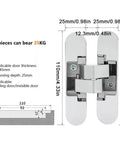 Three Dimensional Invisible Door Hinges For Wooden Doors And Aluminum Frame Doors Hidden Folding Doors 180 Degree Inside And Outside Open Black Finish Zinc Alloy Die Cast And 304 Stainless Steel Construction