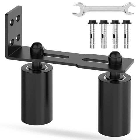 Sliding Gate Guide Rollers and Hardware Kit with Heavy Duty 4 Inch Adjustable Nylon Wheels and Rust Proof L Bracket for Sliding Gates