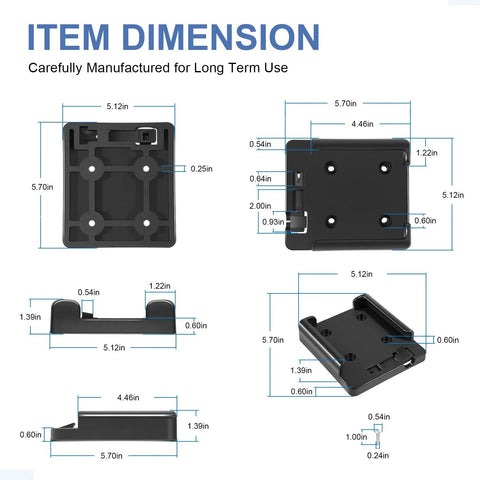 Dimensions of Tab Lock Quick Mount Base for Downriggers No Fuss Easy Install Fits Cannon Small Body Manual Mini Mag
