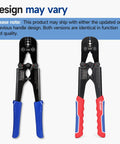 Heavy Duty Wire Rope Crimping Tool With Built In Wire Cutter Four Die Slots From Three Sixty Fourth To One Eighth Inch, two designs