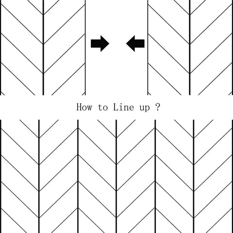 How to line up Black And White Peel And Stick Wallpaper For Easy DIY Decor, Modern Striped Geometric Herringbone Self Adhesive Removable Contact Paper For Walls And Furniture, 17.71 By 118 Inches pattern