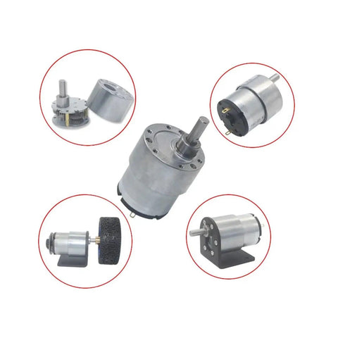 Kickass 24V Dc Mini Gear Motor With High Torque Reduction Box delivering smooth power for DIY crafts and robotics, showing multiple angles.