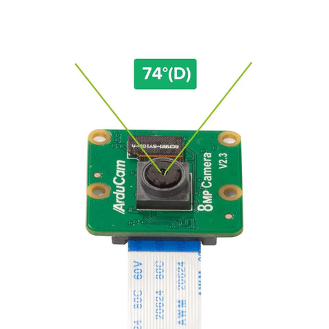 Raspberry Pi Camera Module V2 8MP IMX219 For Pi 5 And Pi Zero Plug And Play Cam Upgrade showing front view with 15cm FFC cable