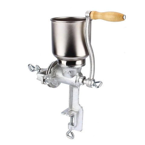 Hand Crank Cast Iron Grain Mill Grinder For Dry Grains Coffee Rice And More Detachable Design For Easy Cleaning