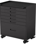 30 Inch Badass Steel Tool Cabinet, Multi Drawer Rolling Storage Chest With Lockable Casters, smooth glide action with wheels.