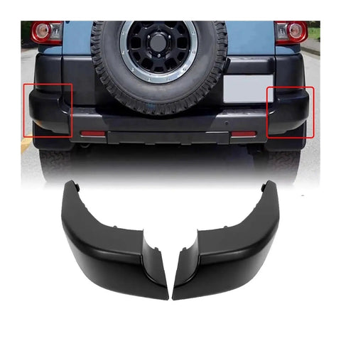 Upgrade Your Ride With Heavy Duty Black Rear Bumper End Cap For Toyota FJ Cruiser 2007 To 2014 Durable Side Wrap Trim Protection Shells Designed To Resist Heat UV And Scratches While Adding Serious Style To Your Off Road Beast, rear corner view