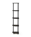 Turn N Tube Corner Shelf 5 Tier Bookshelf with Open Storage for Living Room Home Office Garage Bedroom Espresso Finish Space Saving
