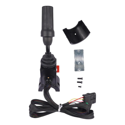 Transmission Shifter Assembly OEM Replacement 238270A1 For Case And New Holland Wheel Loaders DW2 DW3, black lever with wiring harness