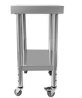 Stainless Steel Prep Table 24X18 With Adjustable Undershelf And Four Wheels Heavy Duty Workhorse For Restaurant Kitchen Home Hotel