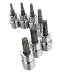 Evolv 7 Piece Torx Bit Socket Set Three Eighth Inch Drive With T15 T20 T25 T30 T40 T45 T50 Sizes Heavy Duty Alloy Steel Sockets