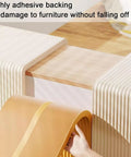 Beige Corner Guards For Car Park And Garage, Soft Sponge Edge Protectors shown on table corner, indoor outdoor bumper