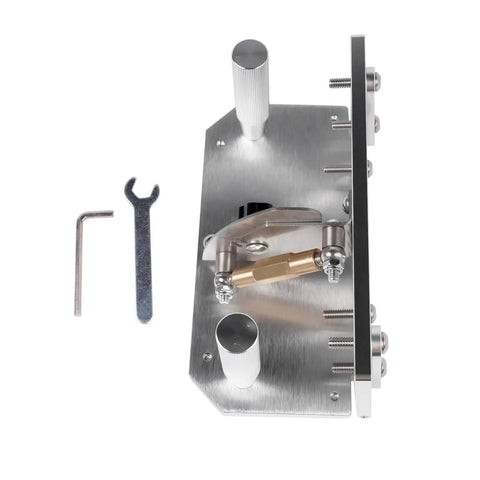 Badass Aluminum Alloy Belt Grinder Knife Jig With Hella Smooth Angle Adjustment And Heavy Duty Dual Press Plates components and tools displayed