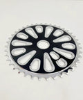 Steel Bicycle Chainring Sprocket For One Piece Cranksets 40T Or 44T Black Finish With 2mm Teeth And Two Point Five Millimeter Thickness