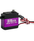 Heavy Duty Digital Servo With Coreless Motor And Metal Gears For Rc Cars Boats Helicopters, purple 35kg model, side view.