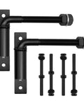Heavy Duty Three Quarter Inch J Bolt Gate Hinge Seven Inch Adjustable Weld On For Wooden And Metal Gates Farm Fence And Driveway Use Two Pack Supports Up To One Thousand One Hundred Lbs Per Pair, black steel set