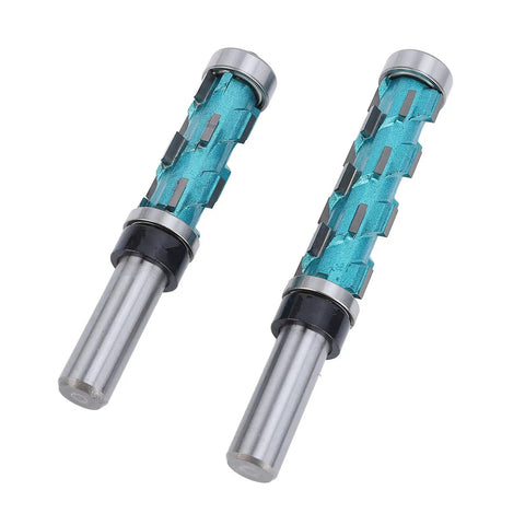 Heavy Duty Trim Spiral Router Bit 3 4 Inch Cutting Diameter With Double Bearings, premium carbide material, ideal for woodworking.