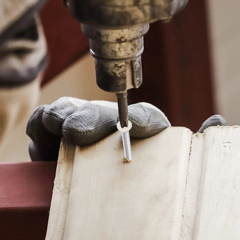Drilling 100 Pack White Head Wood Screws Size 10 X 1-3/4 Inch Stainless Steel Phillips Flat Head 304 A2 Grade into wood