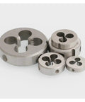 Pro Grade 7/16-14 UNC Thread Tap And Round Die Set in 12SiCr alloy steel with various TPI options, close-up view.