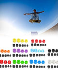 Colorful PU bushings and washers from Skateboard Truck Rebuild Kit with PU Bushings Swivel Washers and Shock Absorber for durability.