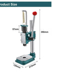 Beast Mode Heavy Duty Leather Hole Puncher Hand Press Machine for DIY Leather Crafting, shown with dimensions.
