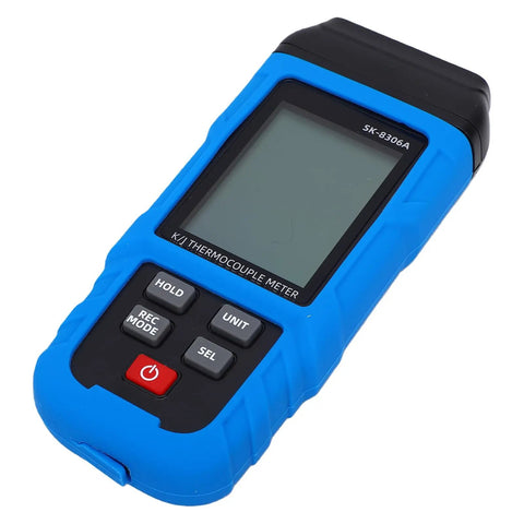 Heavy Duty Digital Thermocouple Thermometer With High Temperature Meter And Dual Channel T1 T4 Logging Features 5999 Timestamped Records USB Rechargeable power in rugged silicone case