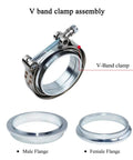 3.5 Inch Stainless Steel V Band Clamp Kit With Male And Female Flanges For Turbo Exhaust Systems, assembly view