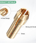 10 Pack Brass Dope Drill Chuck Collet Set For Rotary Tools And Electric Drills Fits One Eighth Inch And Three Point Two Millimeter Collets