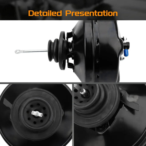 54-74823 Vacuum Power Brake Booster Beefy Reinforced Build For Chevy And Buick With Solid Stopping Power and detailed view of housing.
