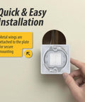 DataComm Electronics 1-3/4in hole saw wall plate with brushes for in-wall low-voltage cables; white, installed
