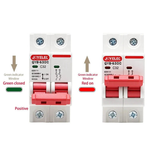 Badass Safety For Your Solar Setup With This 2 Pole DC Circuit Breaker Handling Up To 600V visible from front, showing indicators.