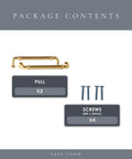 Brass Gold Cabinet Handles Two Pack 5 Inch 128mm Solid Zinc Alloy Drawer Pulls for Cabinets, Dressers, and Furniture, screws included