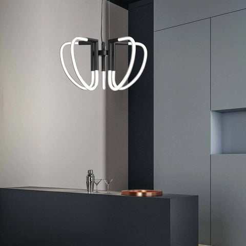 Dope Modern LED Pendant Chandelier With Remote Control Dimmable Hanging Light Fixture For Kitchen And Living Space