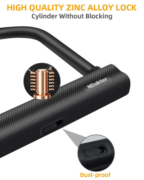 Heavy Duty U Lock Bike Lock 18mm Shackle Anti Theft With 3 Keys For Ebikes Electric Scooters Motorcycles Mopeds Dirt Bikes And Tri Bike Wheel Lock Sturdy And Easy To Use