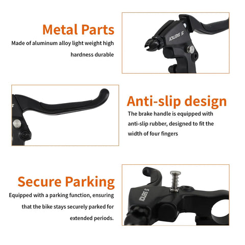 Waterproof Bike Brake Lever With Locking Button For Tricycles Bicycles EBikes And EScooters Ergonomic Design details