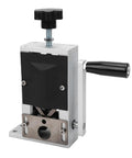 Hand Crank Wire Stripping Machine For 21mm Diameter Cables with metal frame and manual handle, designed for quick cable insulation stripping.