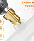 Professional PPR Pipe Threading And Reaming Tool Kit Compatible With Electric Drill For 1/2 3/4 And 1 Inch PVC Plumbing Pipe showing drill bits for precise plumbing.