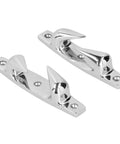 Two Pack 316 Stainless Steel Mooring Cleats 4.69 Inch Left Right Design For Boats Yachts And Marine Anchoring Durable Corrosion Resistant