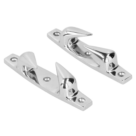 Two Pack 316 Stainless Steel Mooring Cleats 4.69 Inch Left Right Design For Boats Yachts And Marine Anchoring Durable Corrosion Resistant