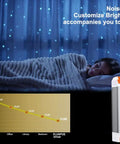 60W Dimmable LED Driver For 12V Strip Lights And Modules, Easy Install No Fuss, Smooth Flicker Free Dimming, Works With Lutron And Leviton Switches, Converts 120V AC To 12V DC, Triac ELV MLV Compatible Power Supply For Home Or Bar Ambience. LED driver shown beside sleeping person and noise chart
