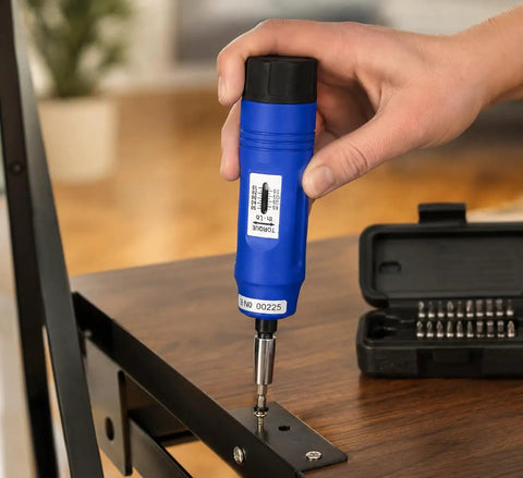 Using 21 Piece Adjustable Torque Screwdriver Set With 1 Quarter Inch Drive Long Reach Shank Inch Pounds Precision Meter