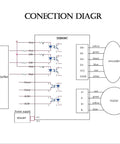 Nema 23 closed-loop stepper motor kit wiring diagram showing controller, encoder, motor, and DC supply.