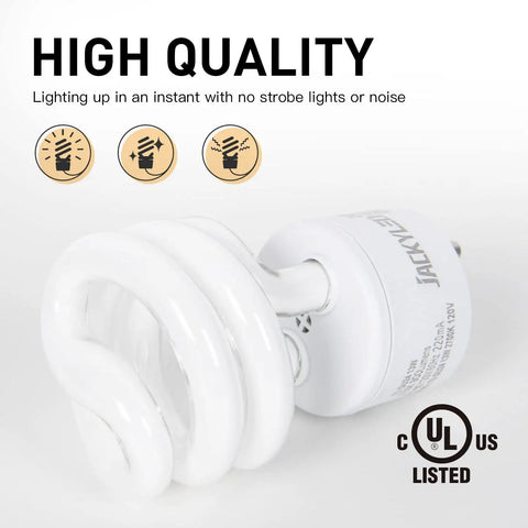 UL Listed GU24 CFL Light Bulbs, T3 13W 2700K Warm White, 900 Lumen Spiral CFL, Energy Efficient Two Pack, Instant On feature