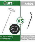 Comparison of metal and plastic spikes used in No Dig Landscape Edging Kit, 40 Ft Of 4 Inch Tall Flexible Plastic Border With 60 Metal Spikes.