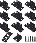 Heavy Duty Stainless Steel Furniture Connectors 10 Pack Built Like An Ox Corner Brackets With Screws for mounting desks and cabinets.